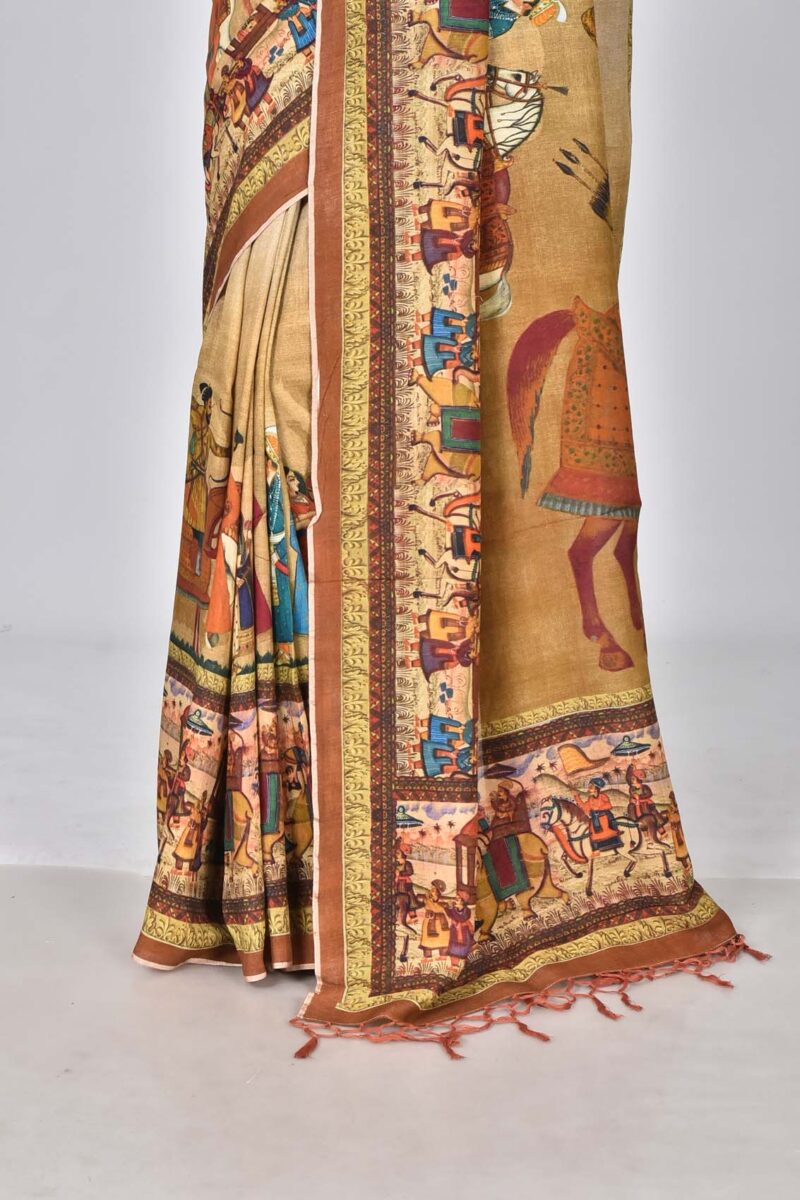 Tassar Georgette Saree with Digital Print (Multi)