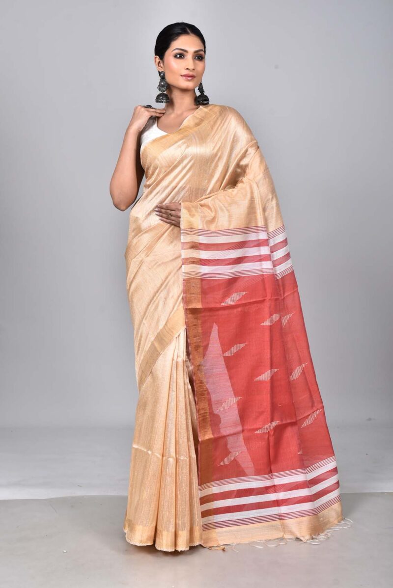 Mulberry and Raw Silk Woven Sarees (Lite Yellow)