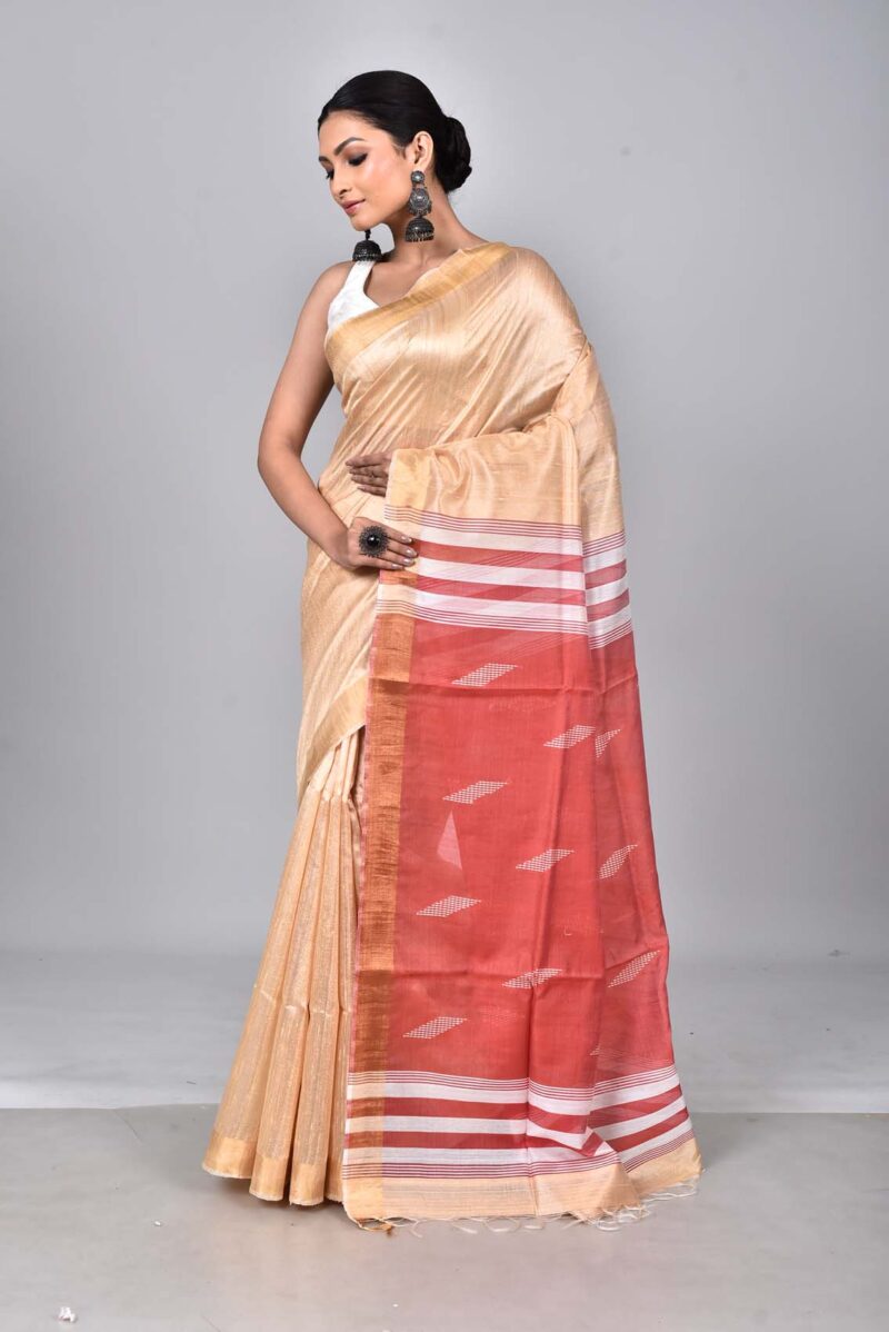 Mulberry and Raw Silk Woven Sarees (Lite Yellow)