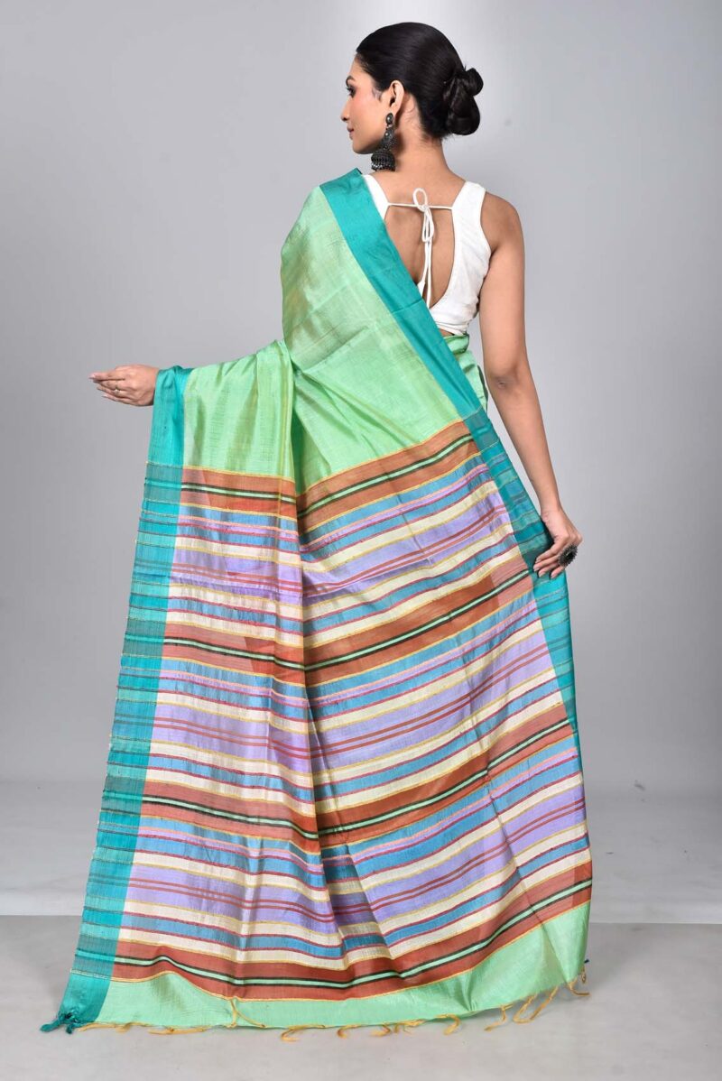 Mulberry and Raw Silk Woven Sarees (Green)