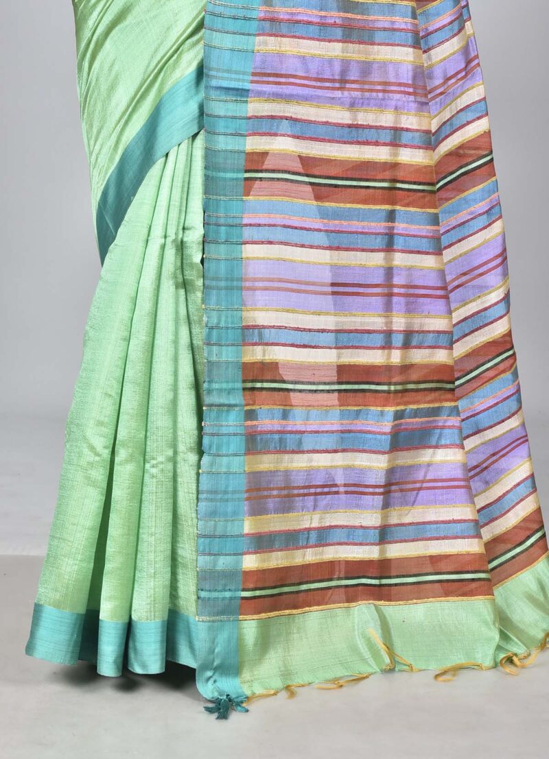 Mulberry and Raw Silk Woven Sarees (Green)