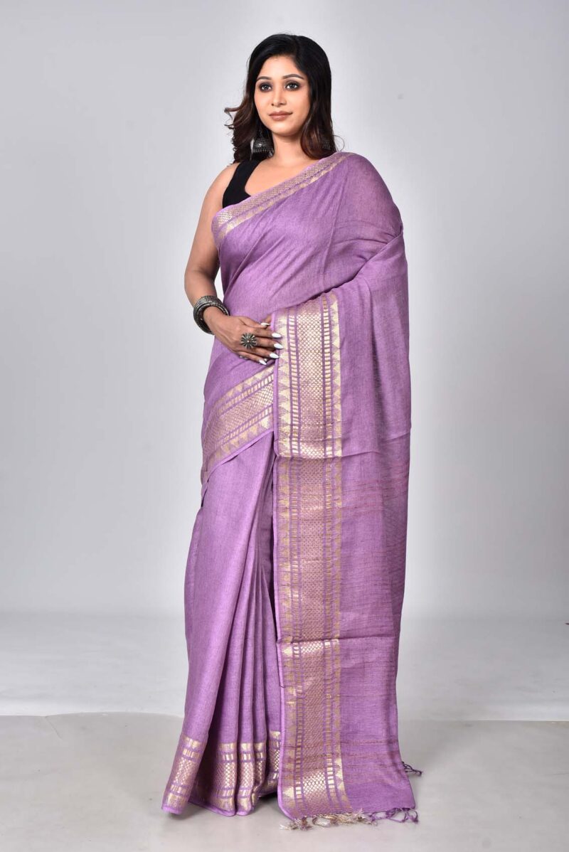 Linen Woven Saree (Lite Purple)