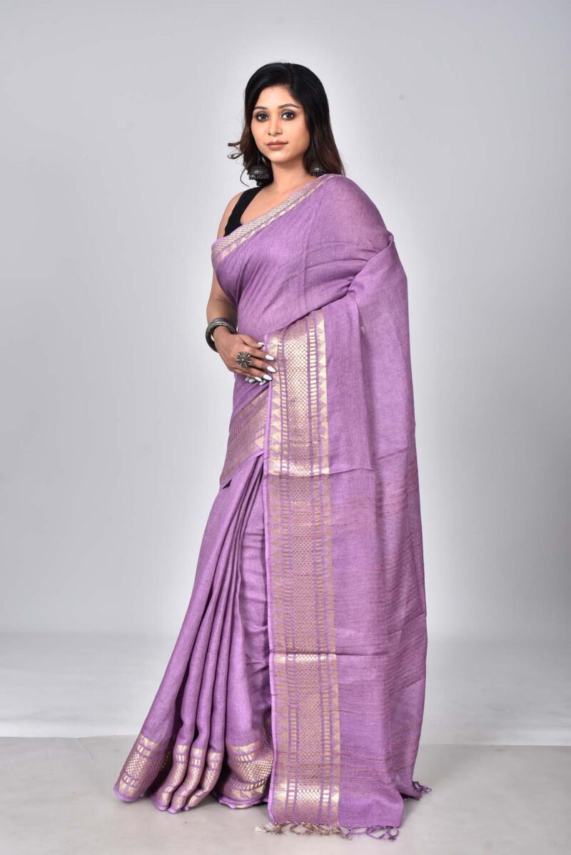 Linen Woven Saree (Lite Purple)