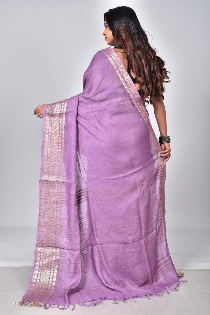 Linen Woven Saree (Lite Purple)