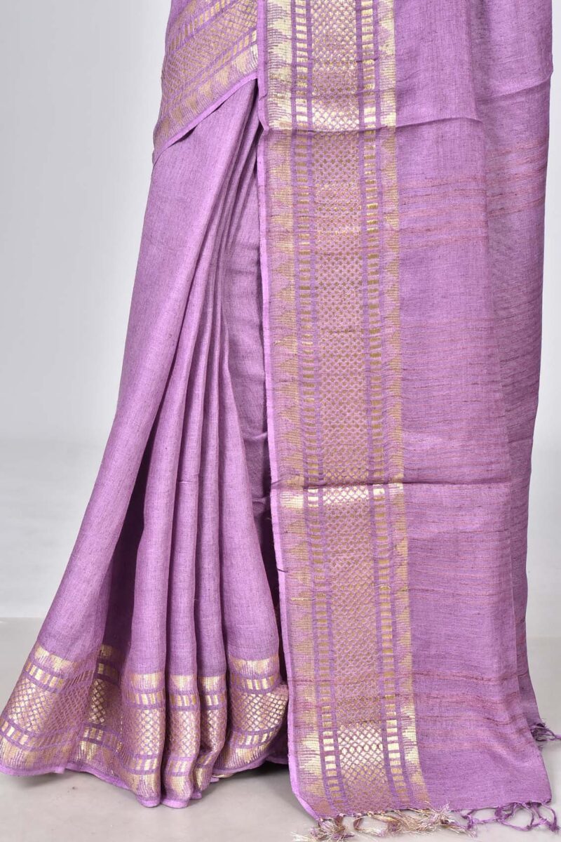 Linen Woven Saree (Lite Purple)