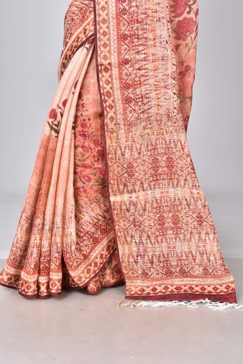 Lilen Saree with Digital Print (Multi)