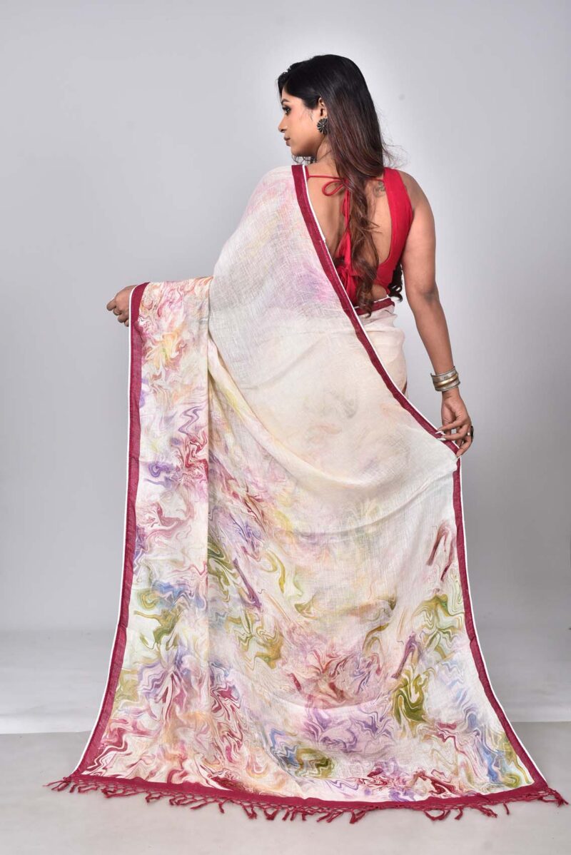 Lilen Saree with Digital Print (Multi)