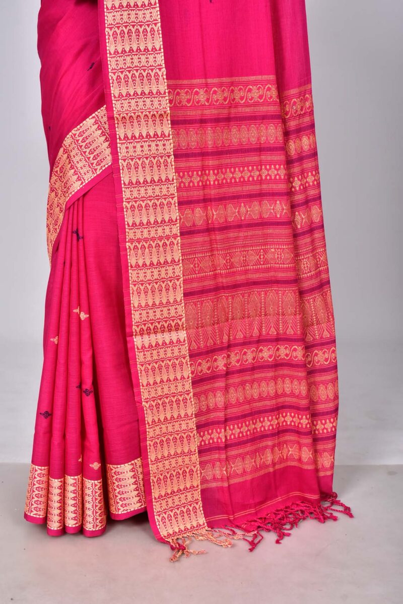 Cotton Jamdani Woven Saree (Pink)