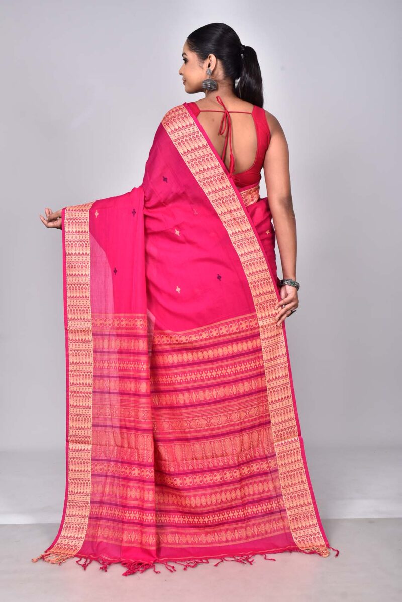 Cotton Jamdani Woven Saree (Pink)