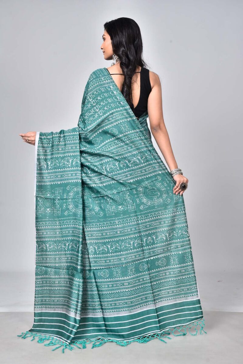 Mulberry and TSSY Silk in Satin Weave with Digital Print (Green)