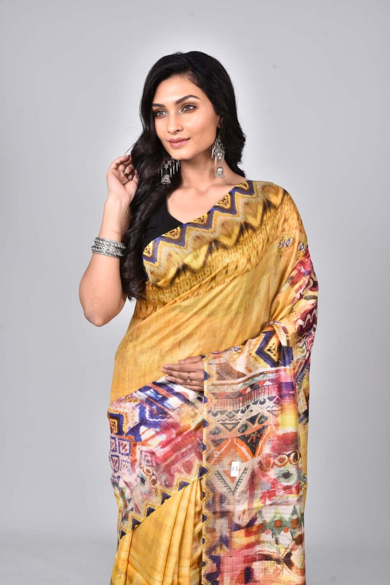 Mulbeery and Munga Silk with Digital Print (Yellow Multi)