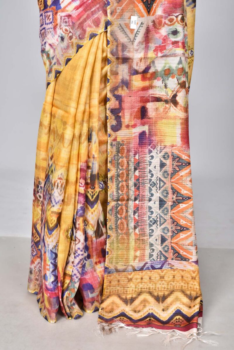 Mulbeery and Munga Silk with Digital Print (Yellow Multi)