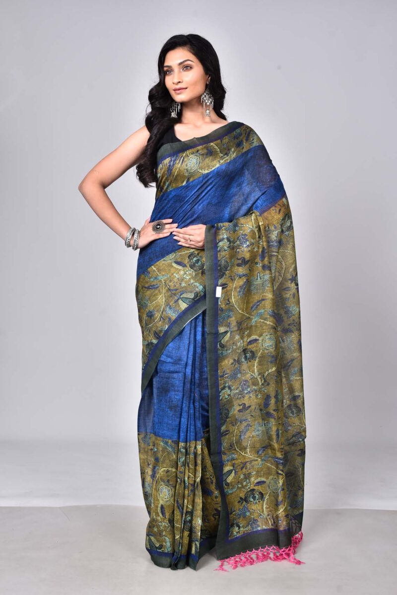 Silk Cotton with Digital Print (Blue Multi)