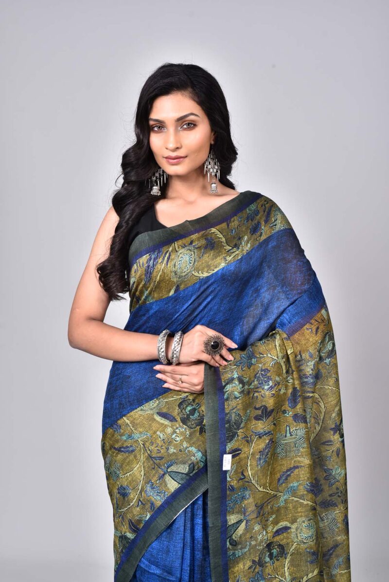 Silk Cotton with Digital Print (Blue Multi)