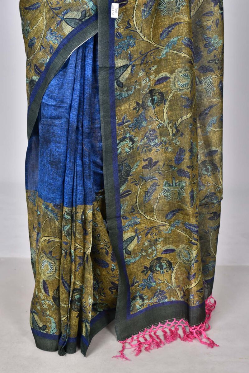 Silk Cotton with Digital Print (Blue Multi)