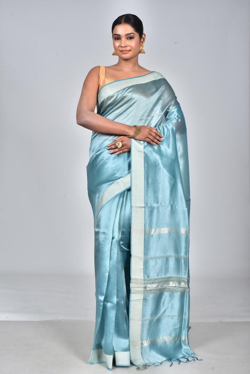 Silk Tensel Woven Saree (Green)