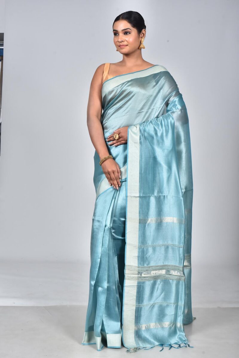 Silk Tensel Woven Saree (Green)