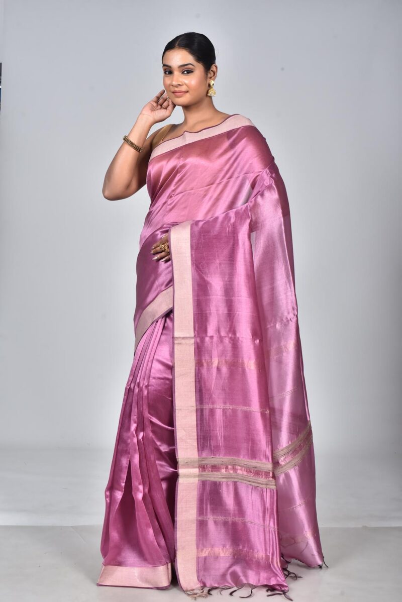 Silk Tensel Woven Saree (Violet)