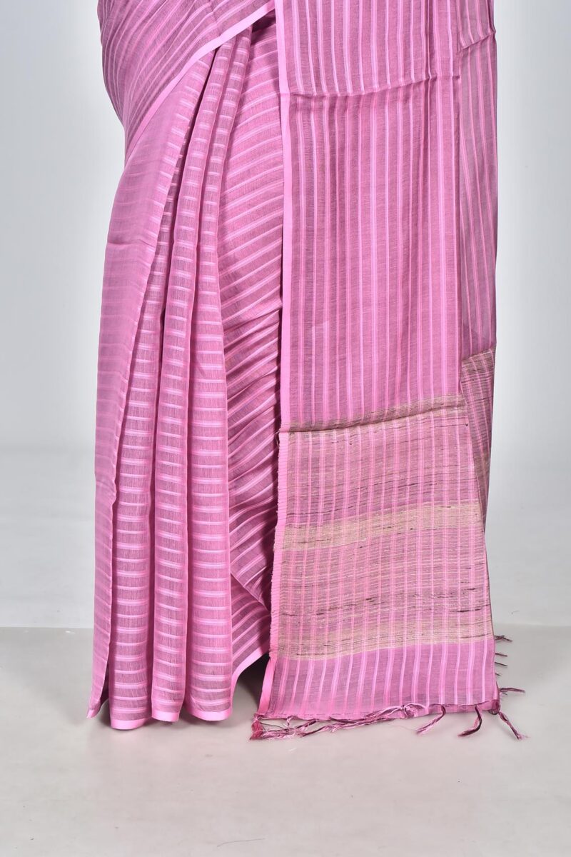 Silk Modal Yard Dyed Woven Saree (Violet)