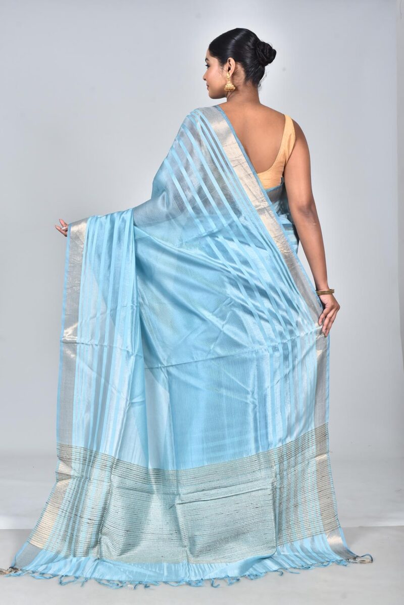 Silk Tensel Woven Saree (Lite Blue)