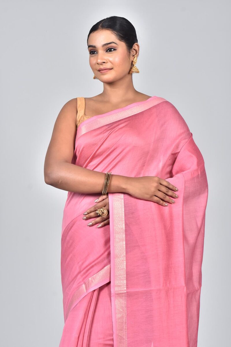 Silk Cotton Woven Saree (Lite Pink)