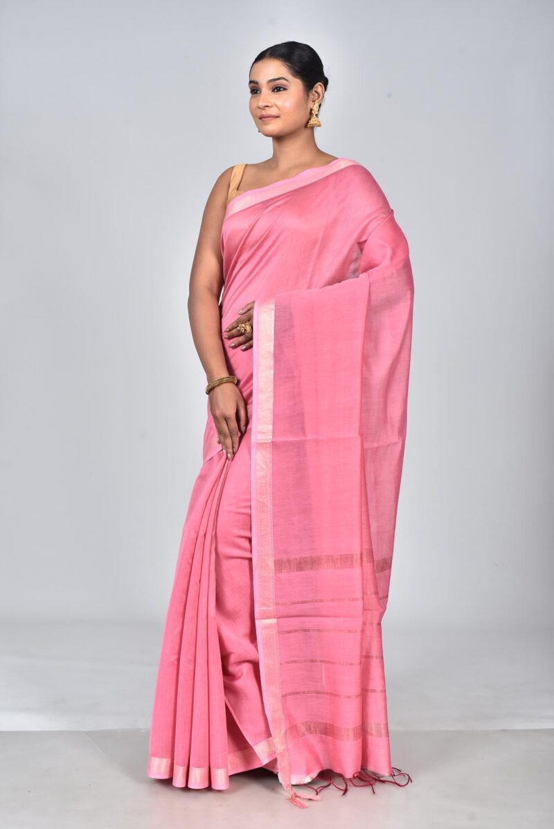 Silk Cotton Woven Saree (Lite Pink)