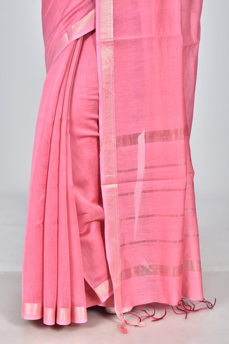 Silk Cotton Woven Saree (Lite Pink)