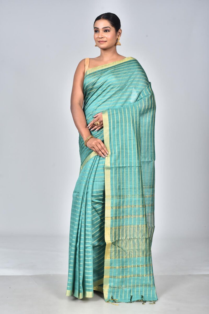 Silk Moonga Woven Saree (Green)