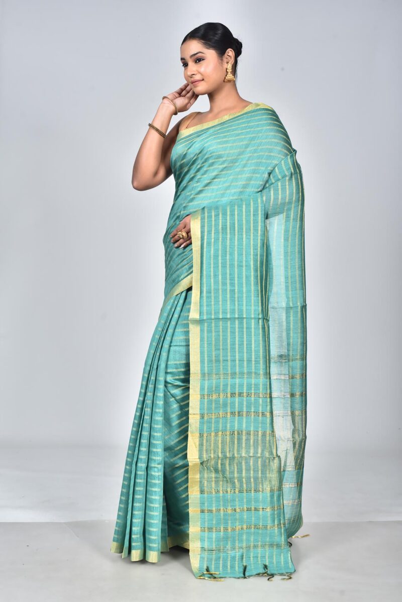 Silk Moonga Woven Saree (Green)