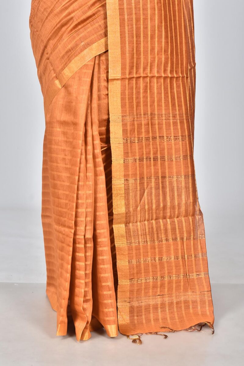 Silk Moonga Woven Saree (Rust)