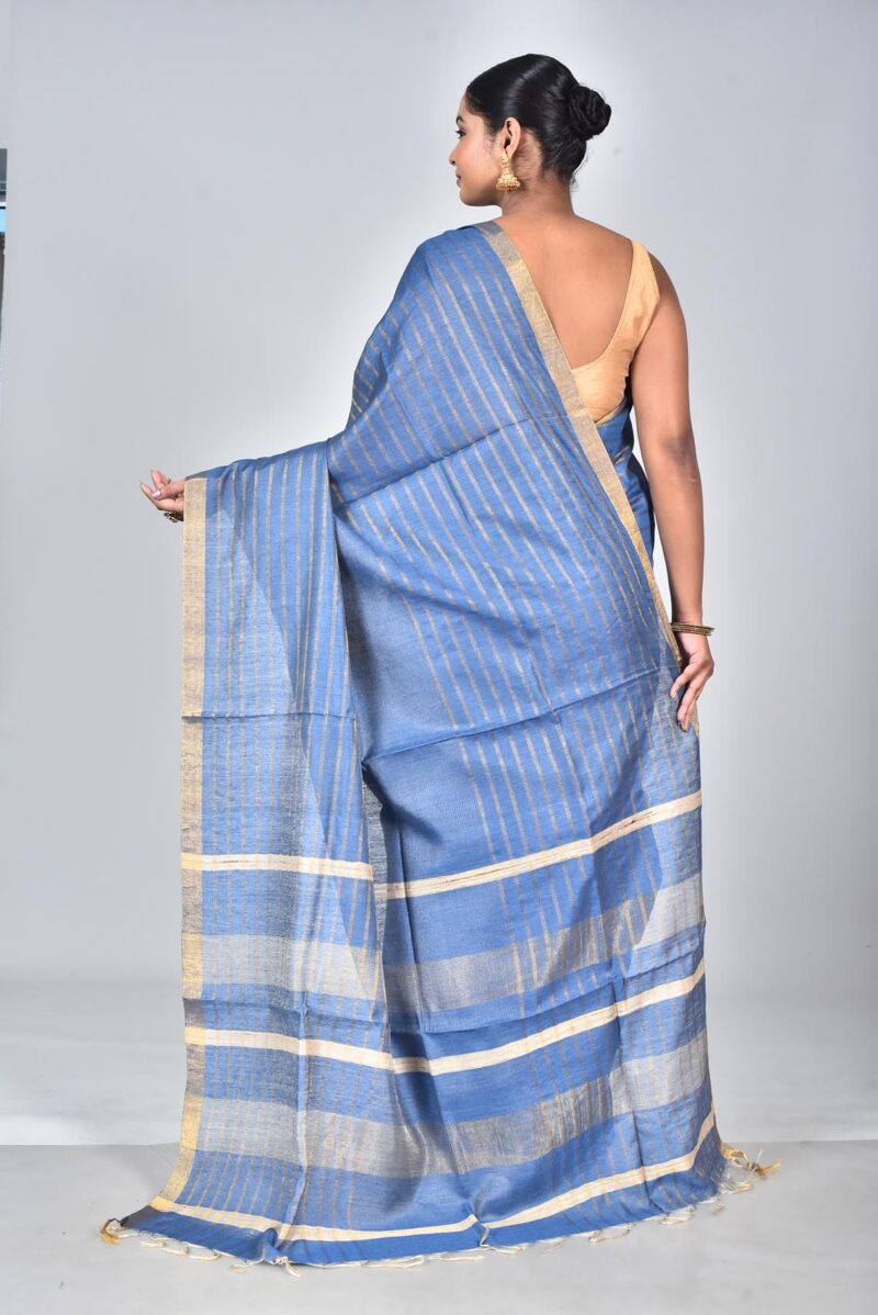 Silk Moonga Woven Saree (Blue)