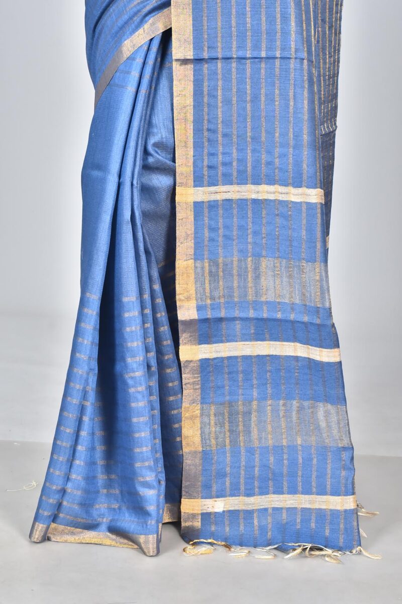 Silk Moonga Woven Saree (Blue)