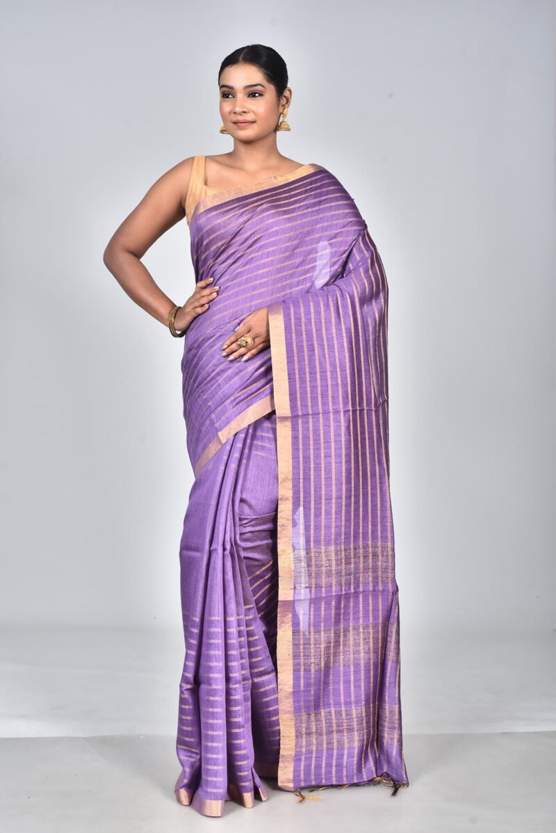 Silk Moonga Woven Saree (Purple)