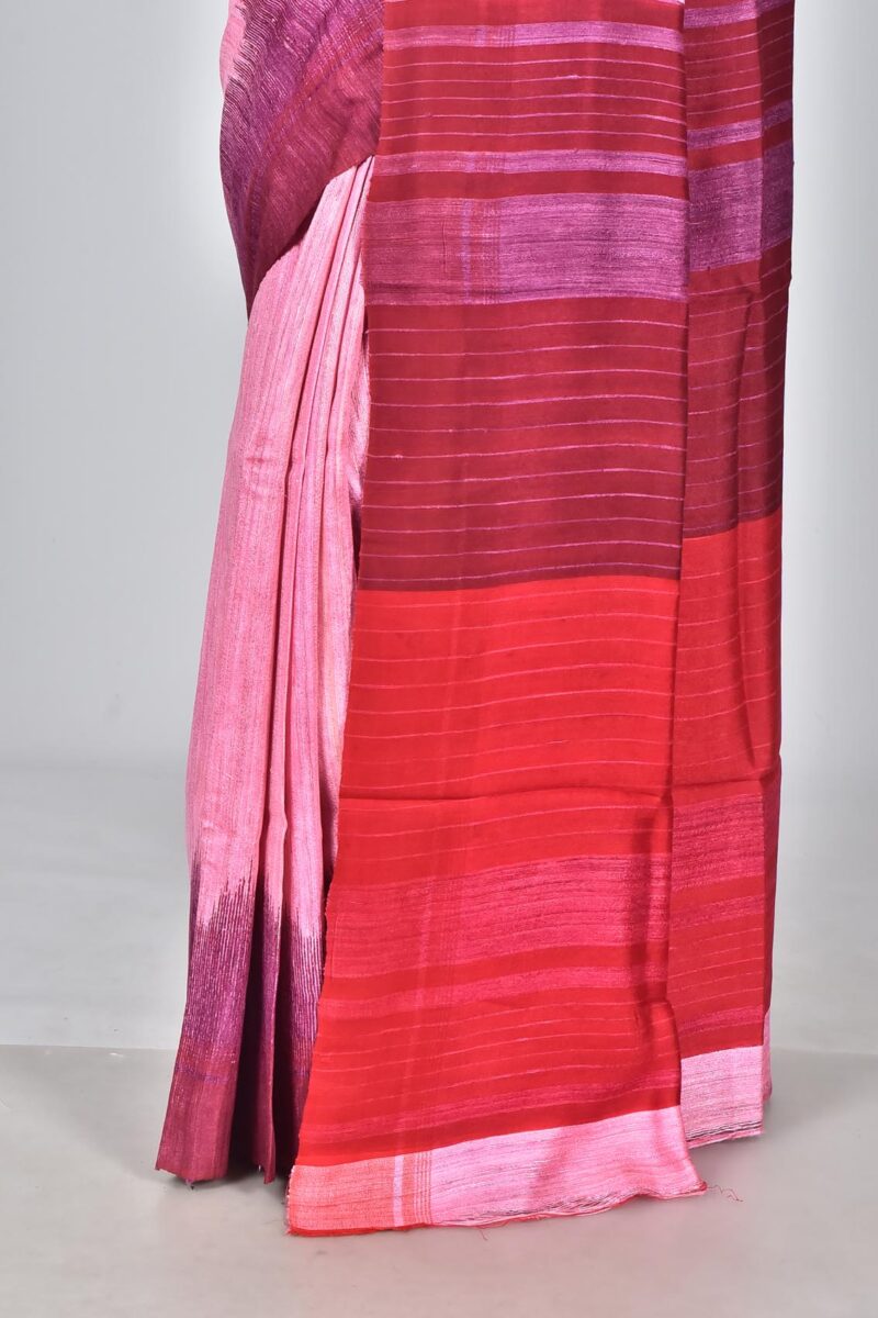 Tassar Ghichha with Screen Print (Pink Multi)