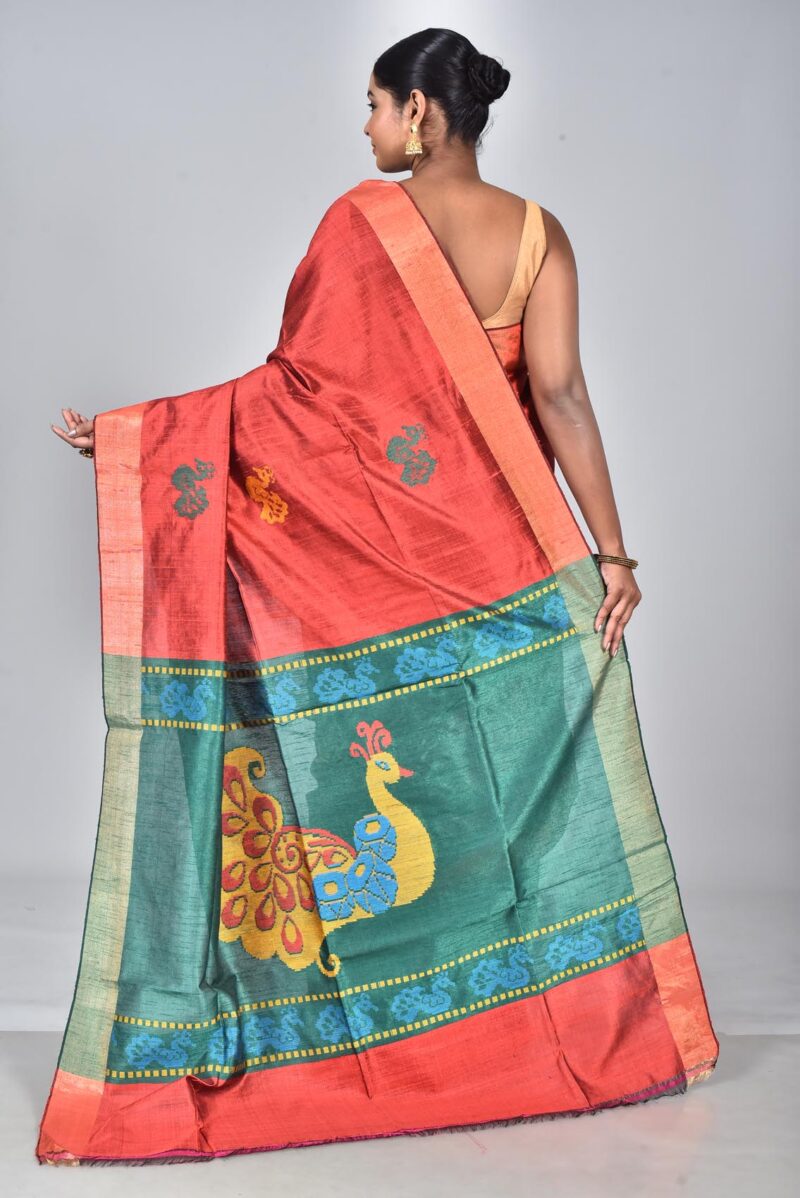 Raw Silk Woven Sarees (Rust)